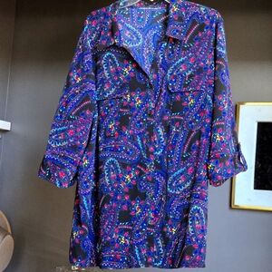 Catherines Colorful Paisley Shirt Size 4x